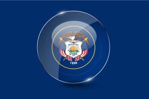 Utah Flag Glossy Round Button flag