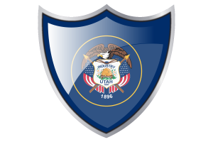 Shield with Flag of Utah flag