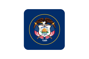 Utah Flag Square Rounded Shape flag