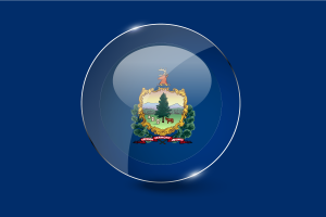 Vermont Flag Glossy Round Button flag