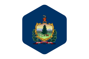 Vermont Flag Rounded Hexagon Shape flag