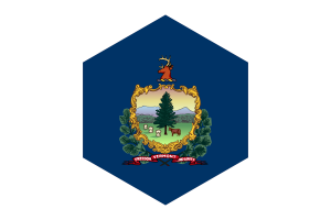 Vermont Flag Hexagon Shape flag