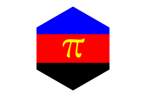 Polyamory Flag Hexagon Shape flag