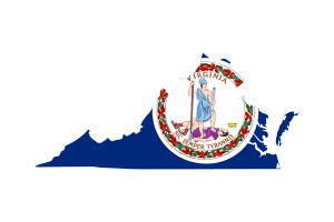 Virginia Map with Flag flag