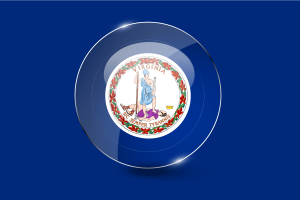 Virginia Flag Glossy Round Button flag