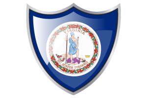 Shield with Flag of Virginia flag