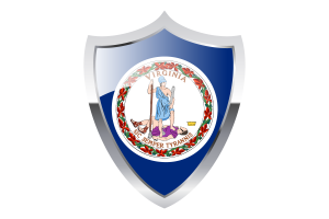 Virginia Flag with Medieval Heater Shield flag