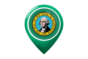 Washington Flag Map Pin Icon flag