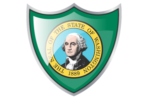Shield with Flag of Washington flag