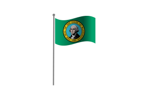 Waving Flag of Washington flag