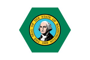 Washington Flag Triangle Rounded Shape flag