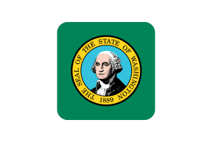 Washington Flag Square Rounded Shape flag