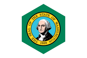 Washington Flag Hexagon Shape flag