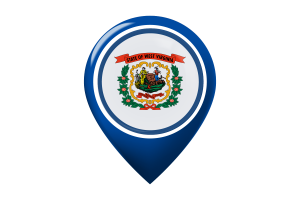 West Virginia Flag Map Pin Icon flag