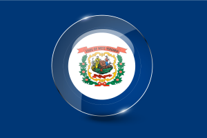 West Virginia Flag Glossy Round Button flag
