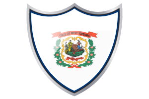 Shield with Flag of West Virginia flag