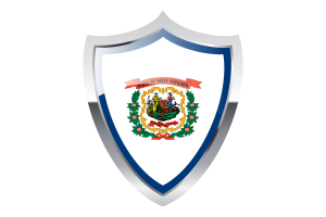 West Virginia Flag with Medieval Heater Shield flag