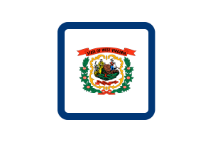 West Virginia Flag Square Rounded Shape flag