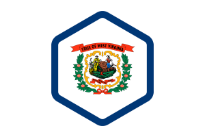 West Virginia Flag Rounded Hexagon Shape flag