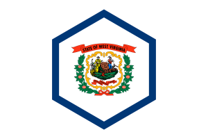 West Virginia Flag Hexagon Shape flag