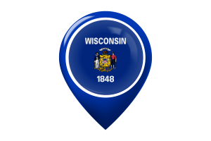 Wisconsin Flag Map Pin Icon flag