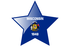Wisconsin Flag Star Icon flag