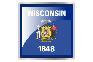 Wisconsin Flag Square icon flag