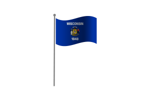 Waving Flag of Wisconsin flag