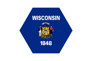 Wisconsin Flag Triangle Rounded Shape flag
