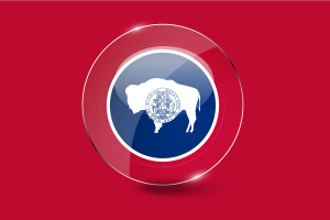 Wyoming Flag Glossy Round Button flag