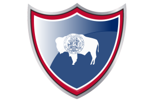 Shield with Flag of Wyoming flag