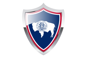 Wyoming Flag with Medieval Heater Shield flag