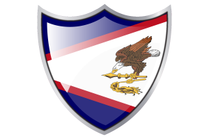 Shield with Flag of American Samoa flag