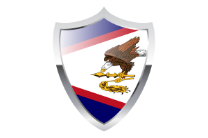 American Samoa Flag with Medieval Heater Shield flag