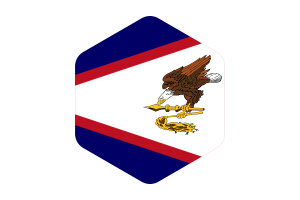 American Samoa Flag Rounded Hexagon Shape flag