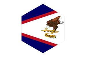 American Samoa Flag Hexagon Shape flag
