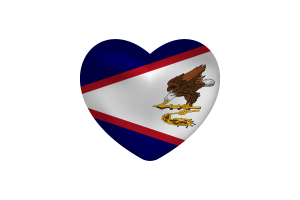 Love of American Samoa Heart Shape flag