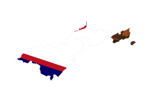 American Samoa Map with Flag flag