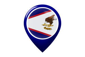 American Samoa Flag Map Pin Icon flag