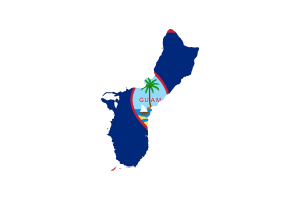 Guam Map with Flag flag