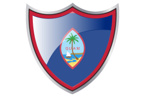 Shield with Flag of Guam flag