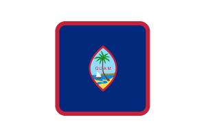 Guam Flag Square Rounded Shape flag