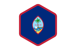 Guam Flag Rounded Hexagon Shape flag