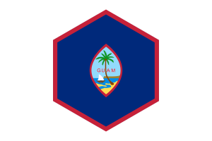 Guam Flag Hexagon Shape flag