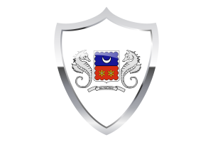 Mayotte Flag with Medieval Heater Shield flag