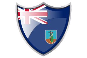Shield with Flag of Montserrat flag