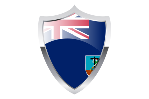 Montserrat Flag with Medieval Heater Shield flag