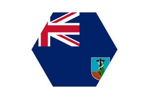 Montserrat Flag Triangle Rounded Shape flag