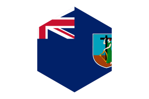 Montserrat Flag Hexagon Shape flag