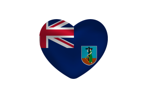 Love of Montserrat Heart Shape flag